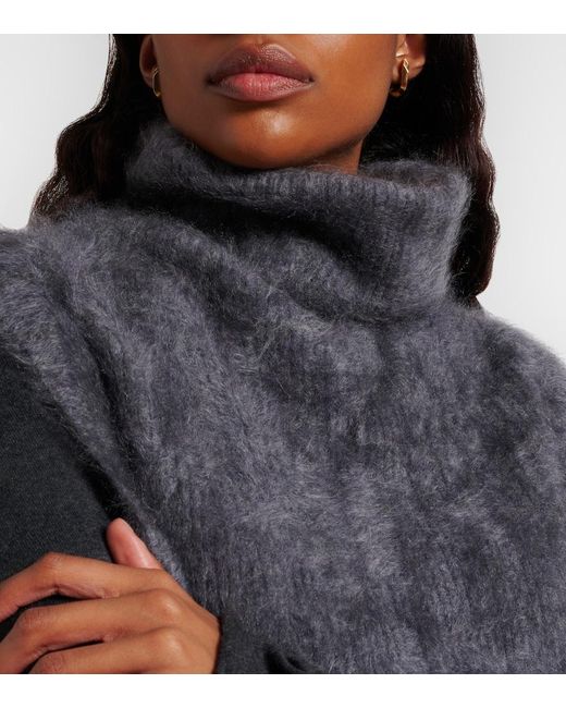 Lisa Yang Blue Aisla Cashmere Turtleneck Sweater