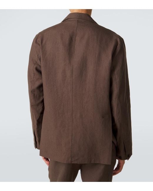 STÒFFA Brown Linen Blazer for men