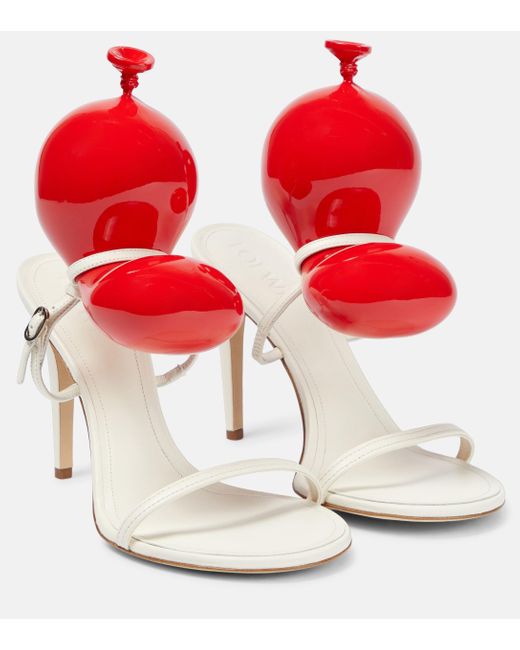 Loewe Red Balloon Leather Sandals