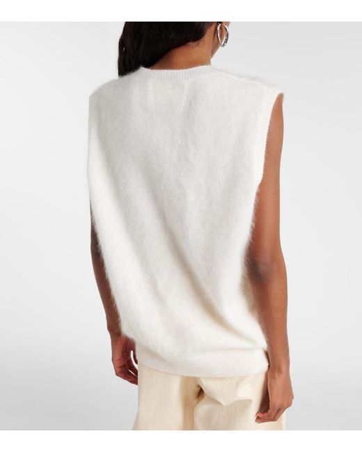 Lisa Yang White Yasmin Cashmere Sweater Vest
