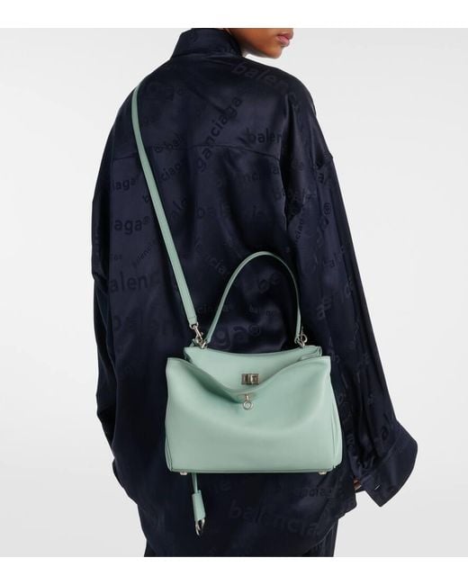 Balenciaga Blue Tote Bag Rodeo Small Aus Leder