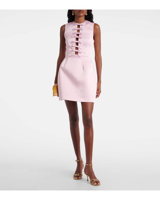 Rebecca Vallance Pink Aymee Bow-Detail Minidress