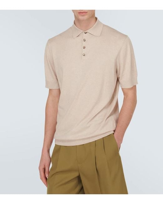Allude Natural Cotton And Silk-blend Polo Shirt for men