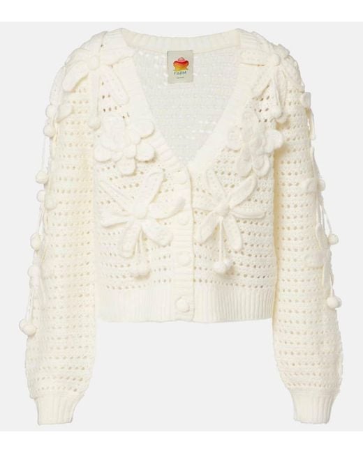 Cardigan Flowers En Crochet Farm Rio en coloris Natural