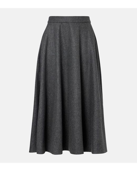 Max Mara Gray Midirock Betulla Aus Wollflanell