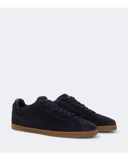Kiton Blue Suede Sneakers for men