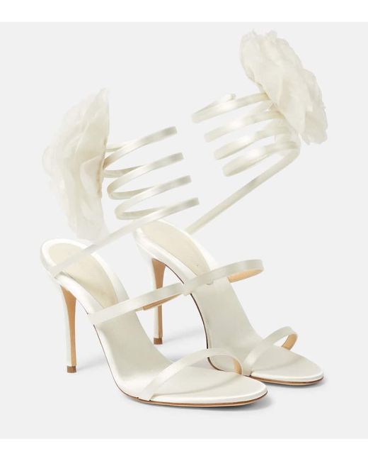 Magda Butrym White Floral-applique Sandals