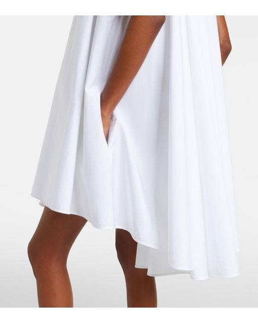 Givenchy White Pleated Cotton Poplin Minidress