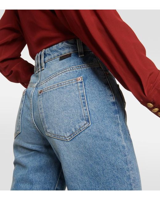 Balmain Blue High-Rise Flared Jeans