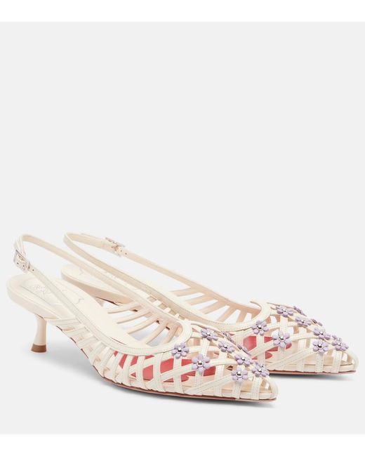 Roger Vivier Pink I Love Leather Slingback Pumps