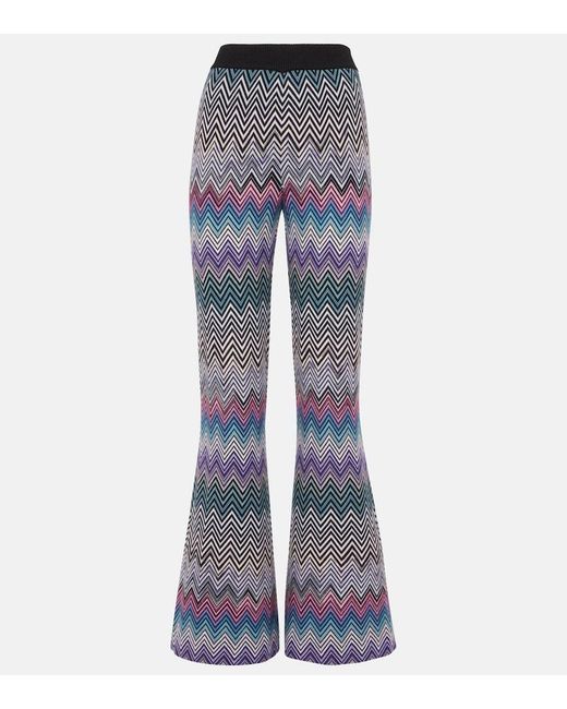 Missoni Blue Zig Zag Flared Pants