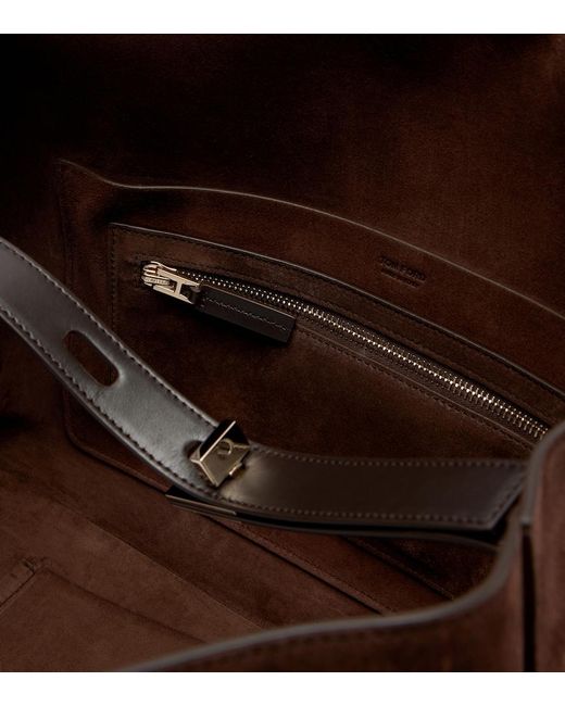 Tom Ford Black Large Suede Shoulder Bag