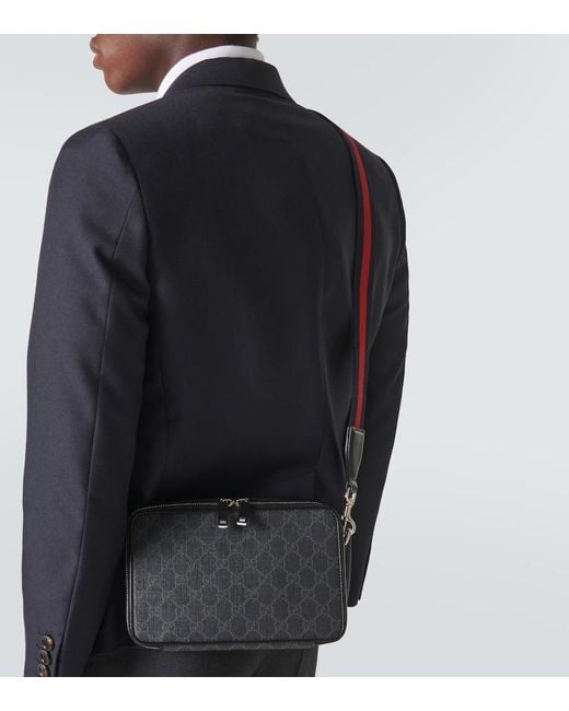 Gucci Black Gg Canvas Mini Shoulder Bag for men