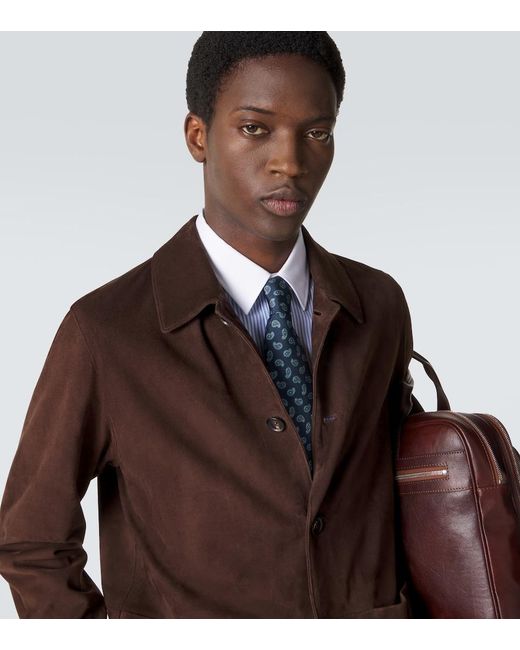 Brioni Blue Paisley Silk Jacquard Tie for men