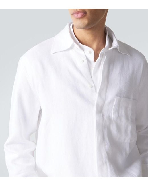 Saman Amel Hemdjacke Aus Leinen in White für Herren