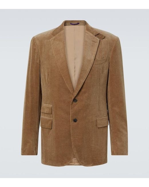 Ralph Lauren Brown Kent Cotton And Cashmere Corduroy Blazer for men