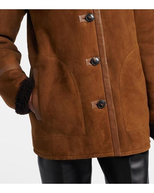 Yves Salomon Brown Reversible Shearling Coat