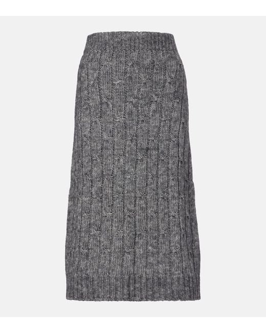 Max Mara Gray Midirock Otello Aus Einem Baumwollgemisch