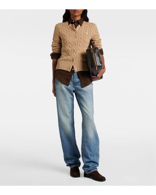 FRAME Blue The Stack Wide-Leg Jeans