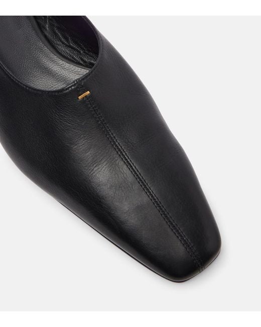 Khaite Black Celia Leather Slingback Flats