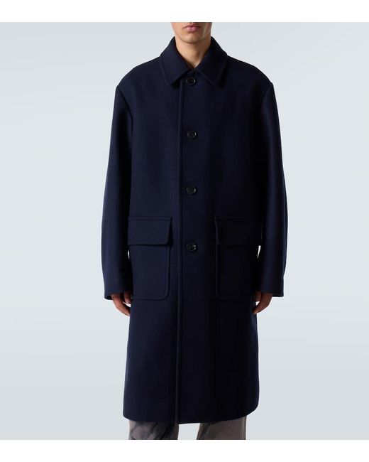 Dries Van Noten Mantel Aus Twill in Blue für Herren