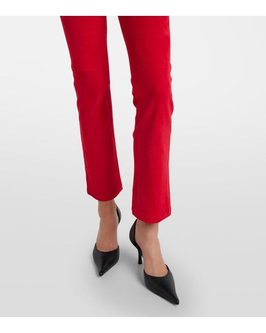 Stouls Red Jp Twenty Slim Suede Pants