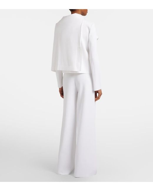 Max Mara White Fingere Wide-Leg Pants