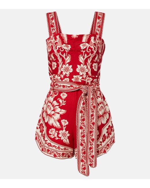 Combi-Short Guanacaste En Lin Melange Farm Rio en coloris Red