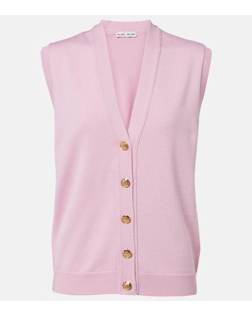 Blazé Milano Pink Sebright Wool, Silk, And Cashmere Vest