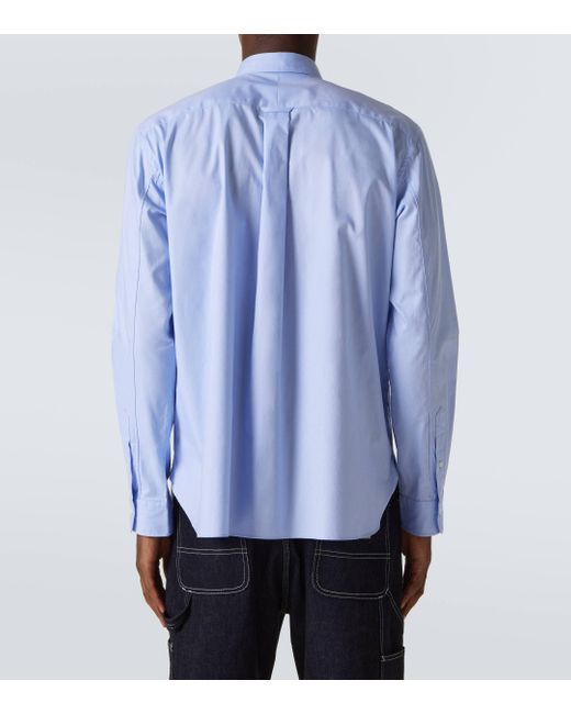 Junya Watanabe Blue Patchwork Cotton Oxford Shirt for men