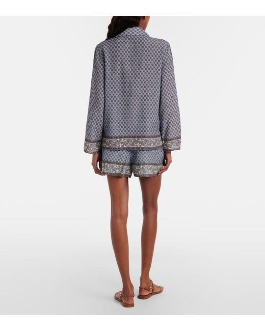 Veronica Beard Gray Vivaldi Printed Shorts