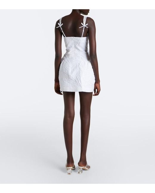 ShuShu/Tong White Crinkled Cotton-Blend Minidress
