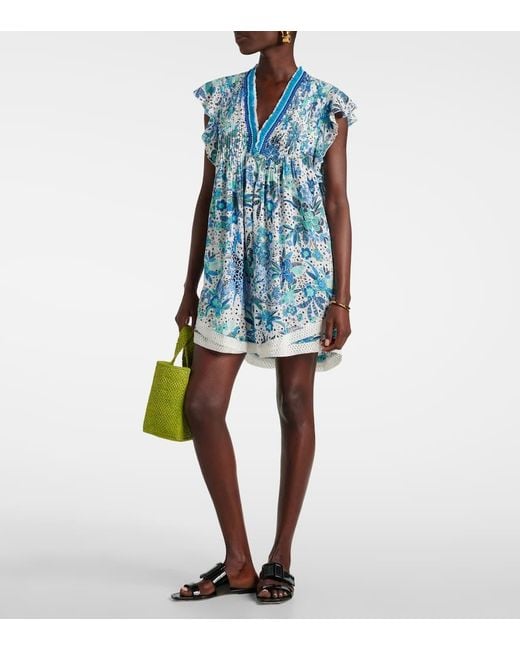 Poupette Blue Bedrucktes Minikleid Sasha