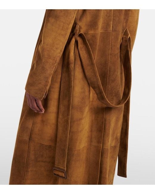 The Row Natural Raisa Suede Coat