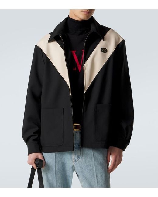 Valentino Black Vlogo Gabardine Jacket for men