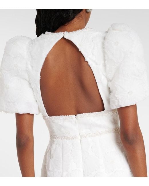 Rebecca Vallance White Delilah Bow-Detail Embellished Minidress
