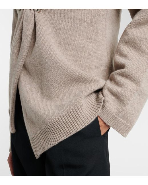 Rohe Brown Wool And Cashmere Wrap Cardigan