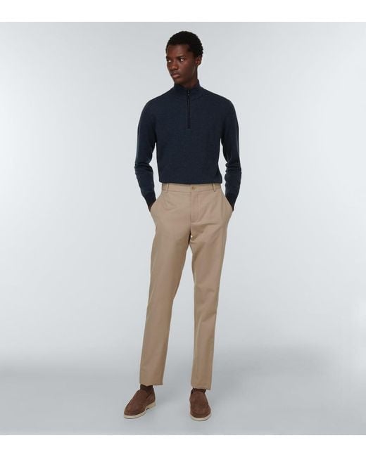 Loro Piana Pullover Mezzocollo Roadster Aus Kaschmir in Blue für Herren