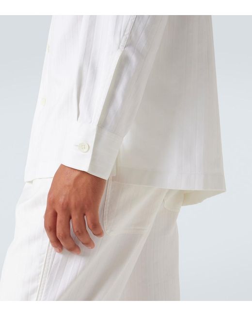 Tom Ford White Striped Cotton And Silk Shirt for men