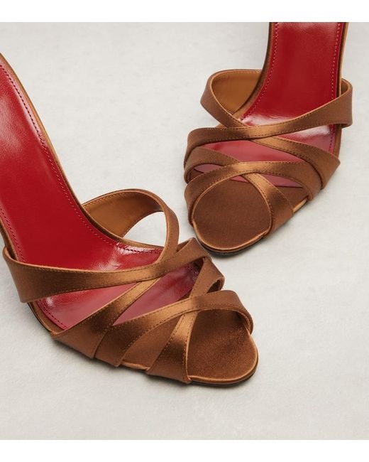 Saint Laurent Red Chandelle 95 Satin Sandals