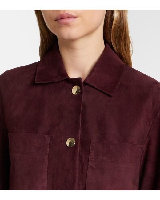 Max Mara Purple Suede Blouson Jacket