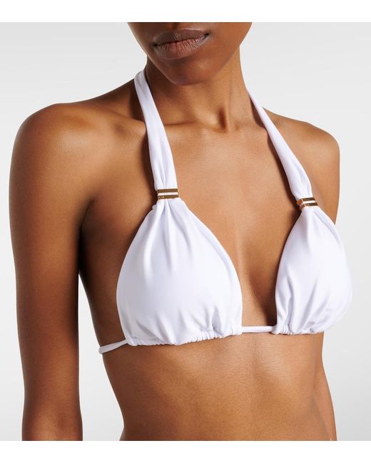 ViX White Solid Bikini Top