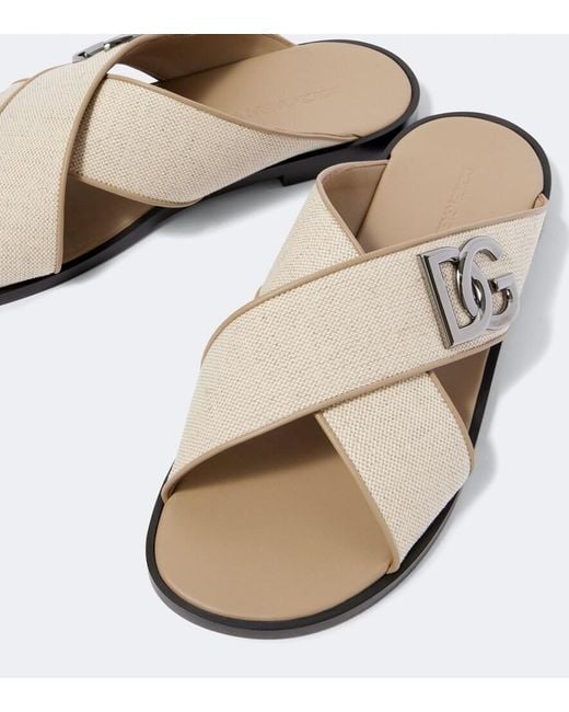 Dolce & Gabbana Multicolor Salt&Pepper Nappa Sandal for men