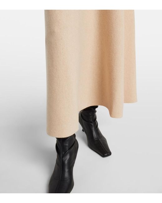 Max Mara Natural Giberna Wool And Cashmere Maxi Skirt