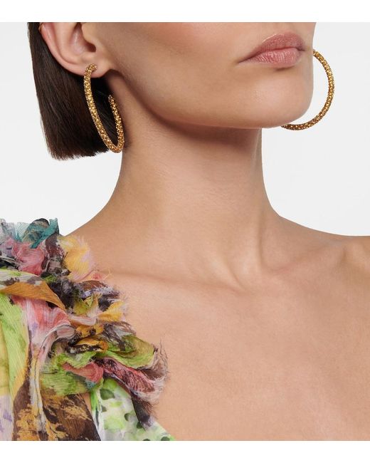 AMINA MUADDI Metallic Cameron Crystal-Embellished Earrings