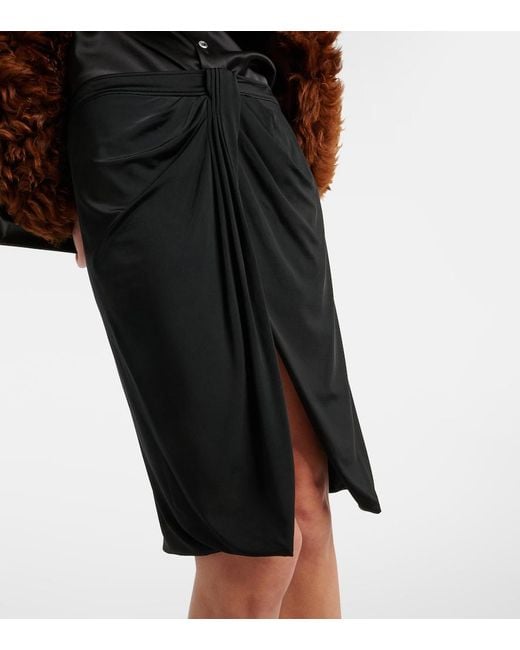 Tom Ford Black Wrap Jersey Mini Skirt