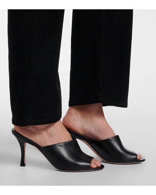 The Row Black Ella Leather Mules