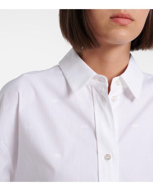 Gucci White Gg Checked Cotton Poplin Shirt
