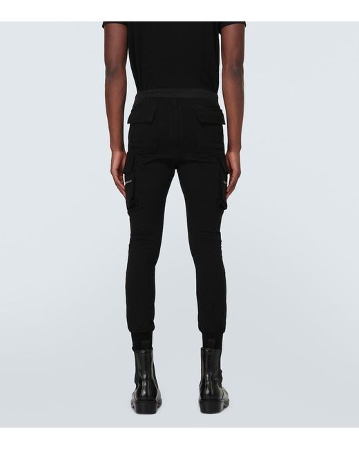 Rick Owens Black Mastodon Cotton Cargo Sweatpants for men