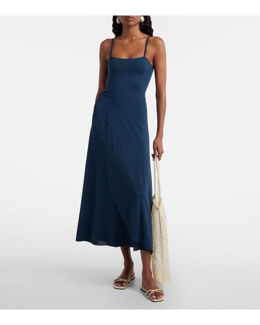 Eres Blue Julieta Midi Skirt